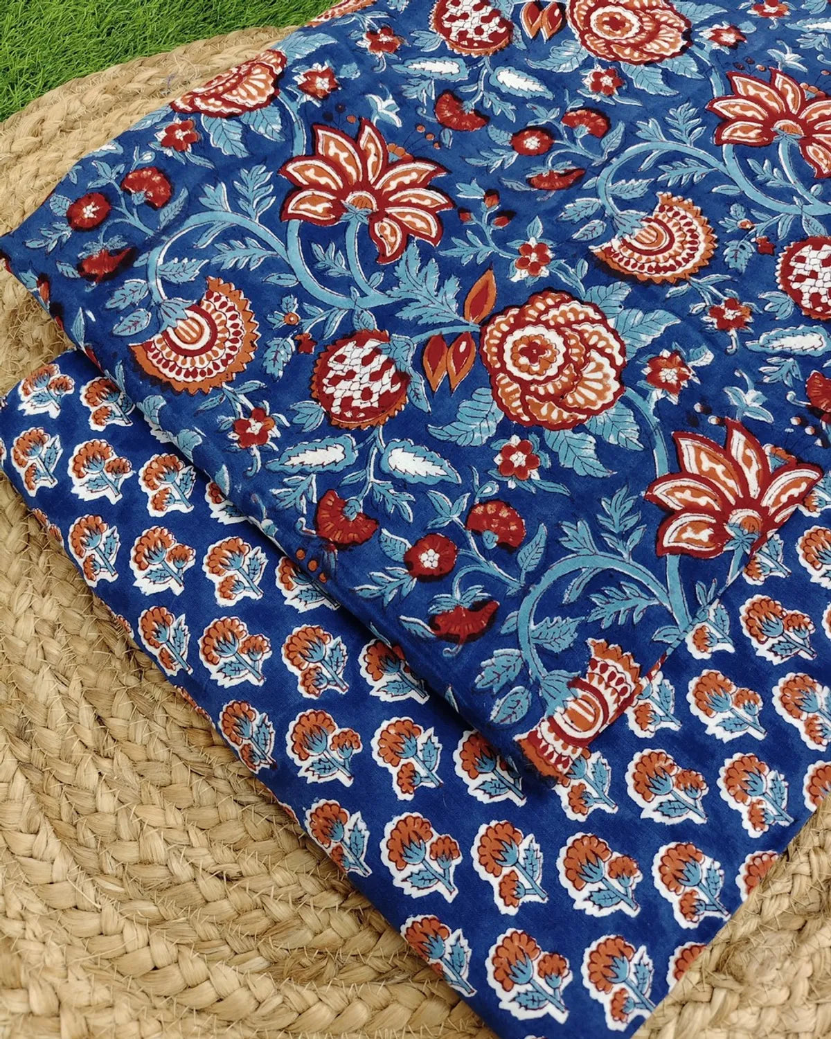 Hand Block Printed Cotton Fabric Combo