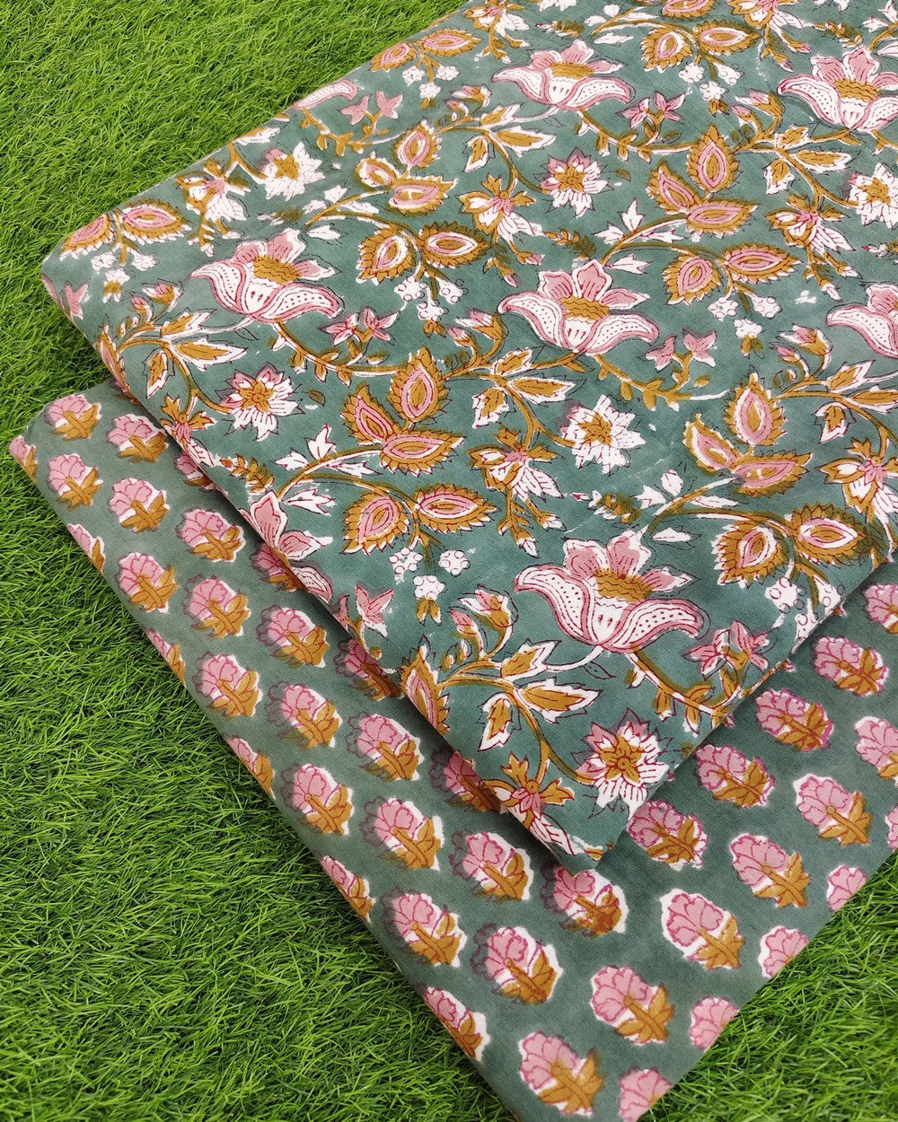 Hand Block Printed Cotton Fabric Combo COBBA0007