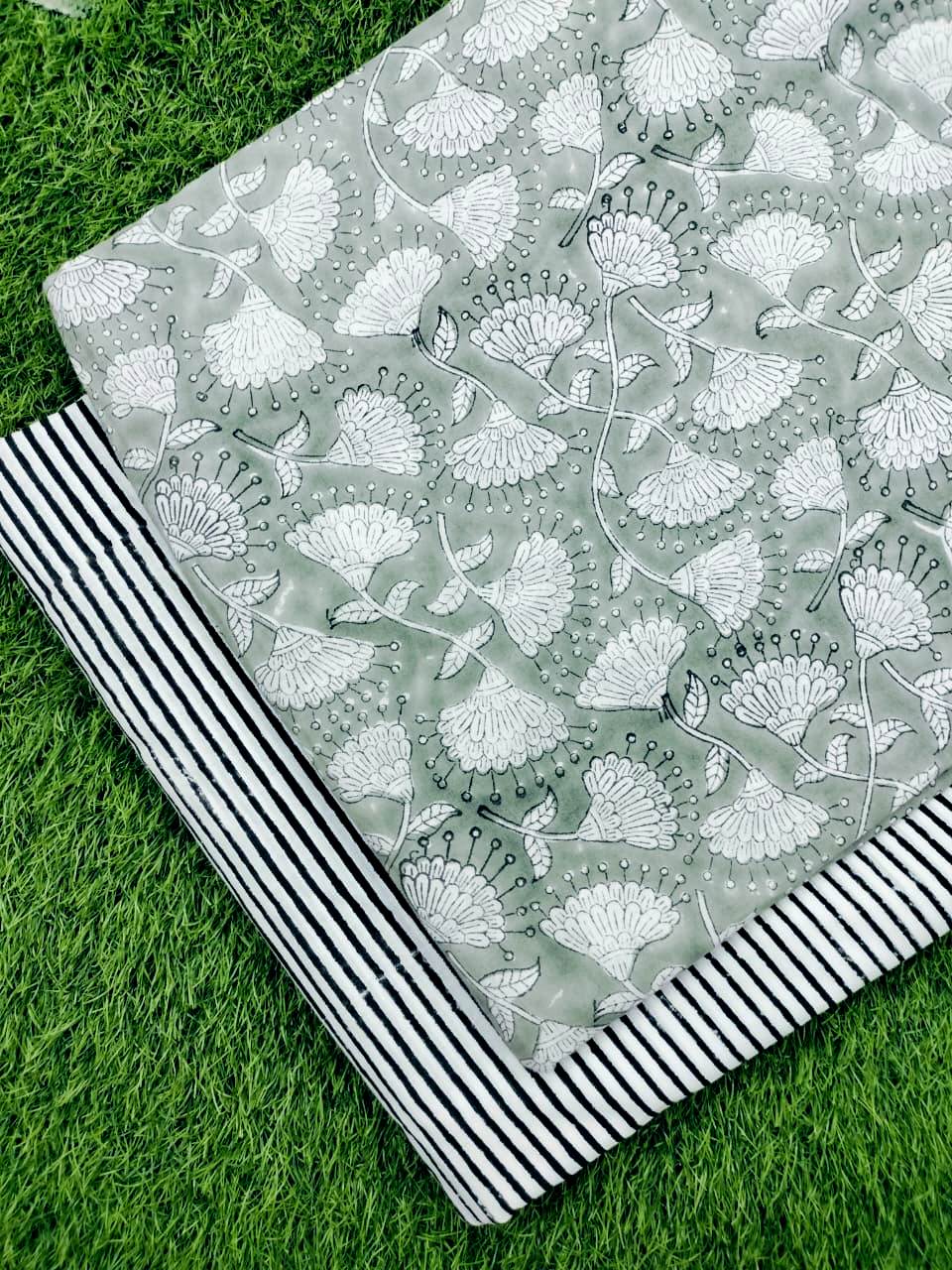 Hand Block Printed Cotton Fabric Combo COBBA0009