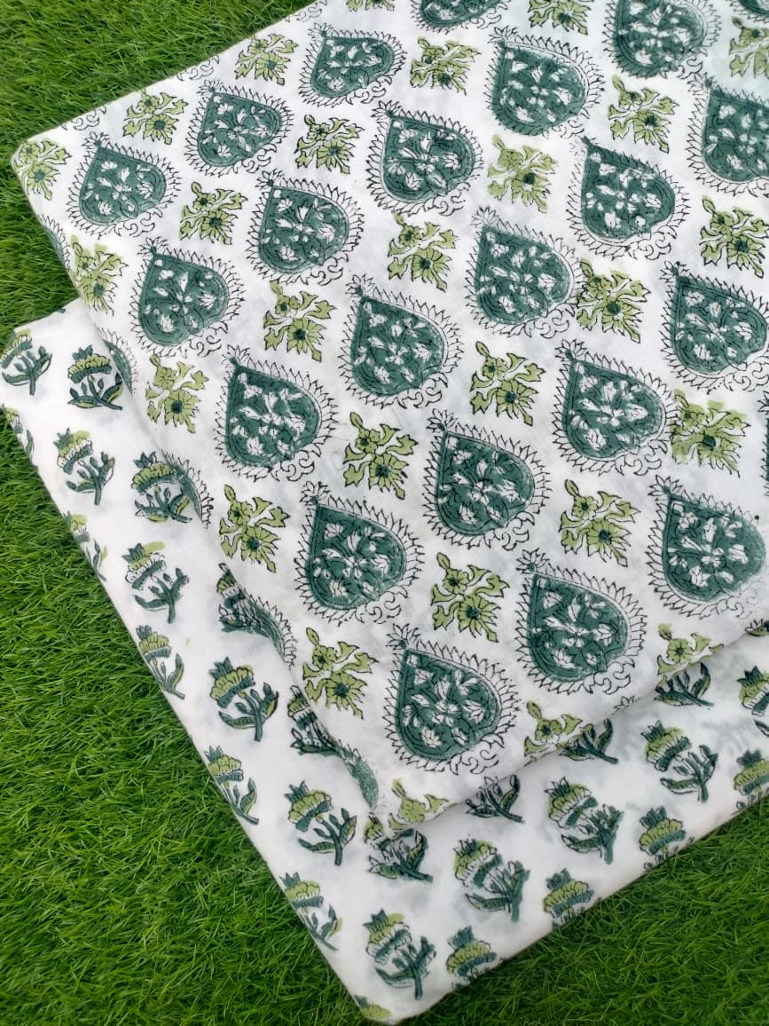 Hand Block Printed Cotton Fabric Combo COBBA00010