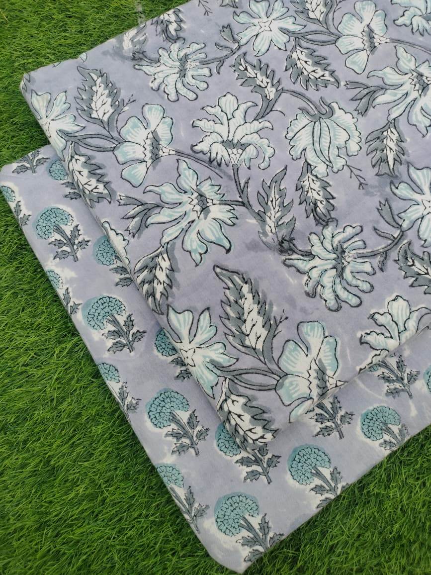 Hand Block Printed Cotton Fabric Combo COBBA00011