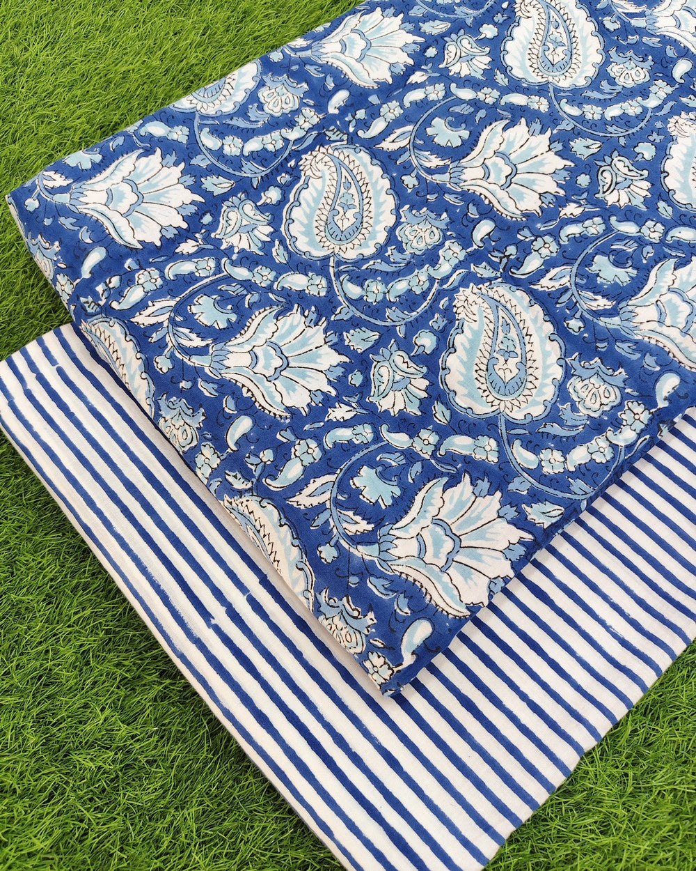 Hand Block Printed Cotton Fabric Combo COBBA0036