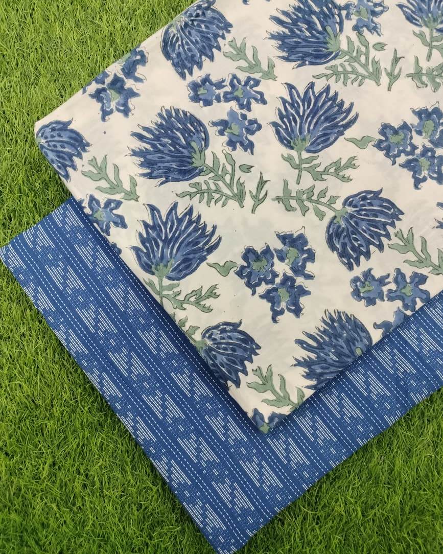 Hand Block Print With Kantha Combo COBKA0004
