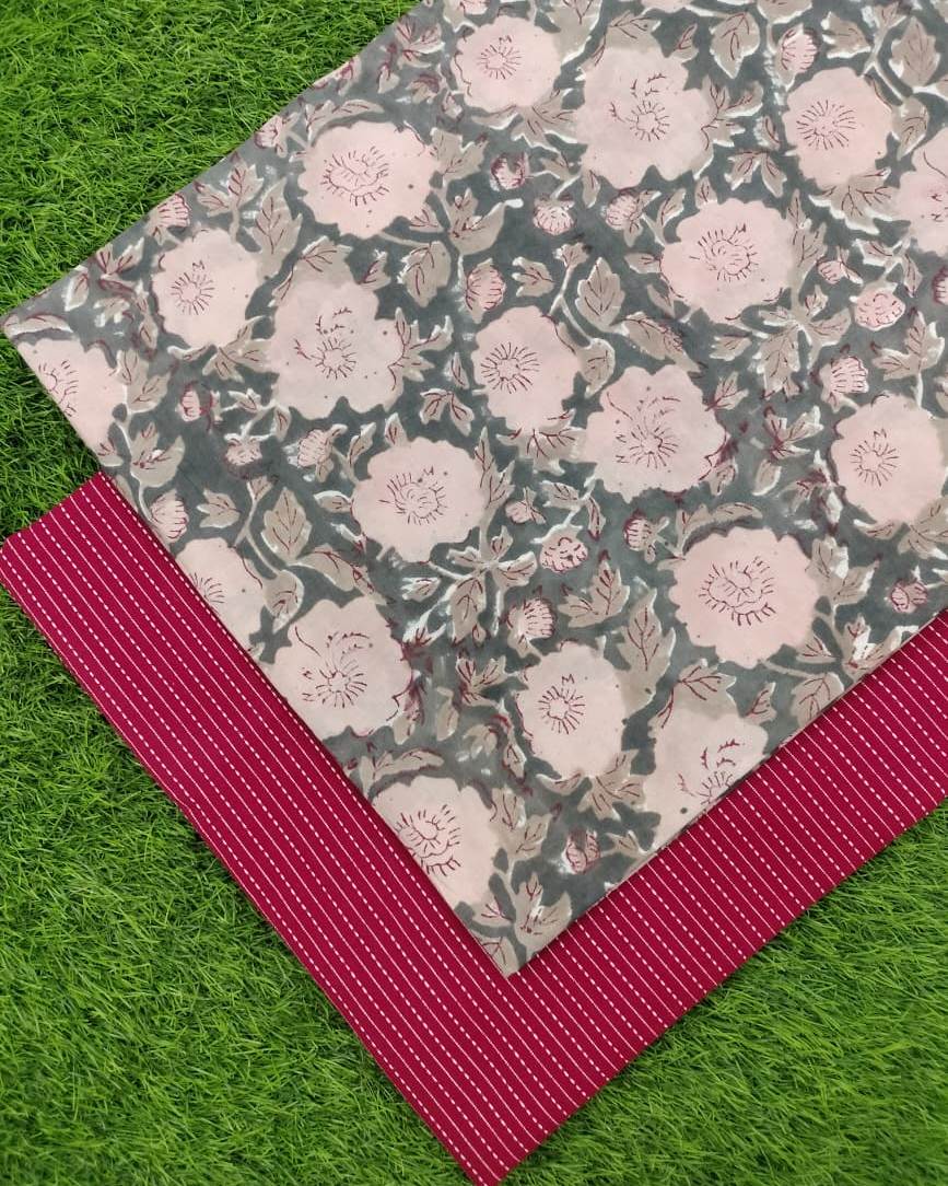 Hand Block Print With Kantha Combo COBKA0007