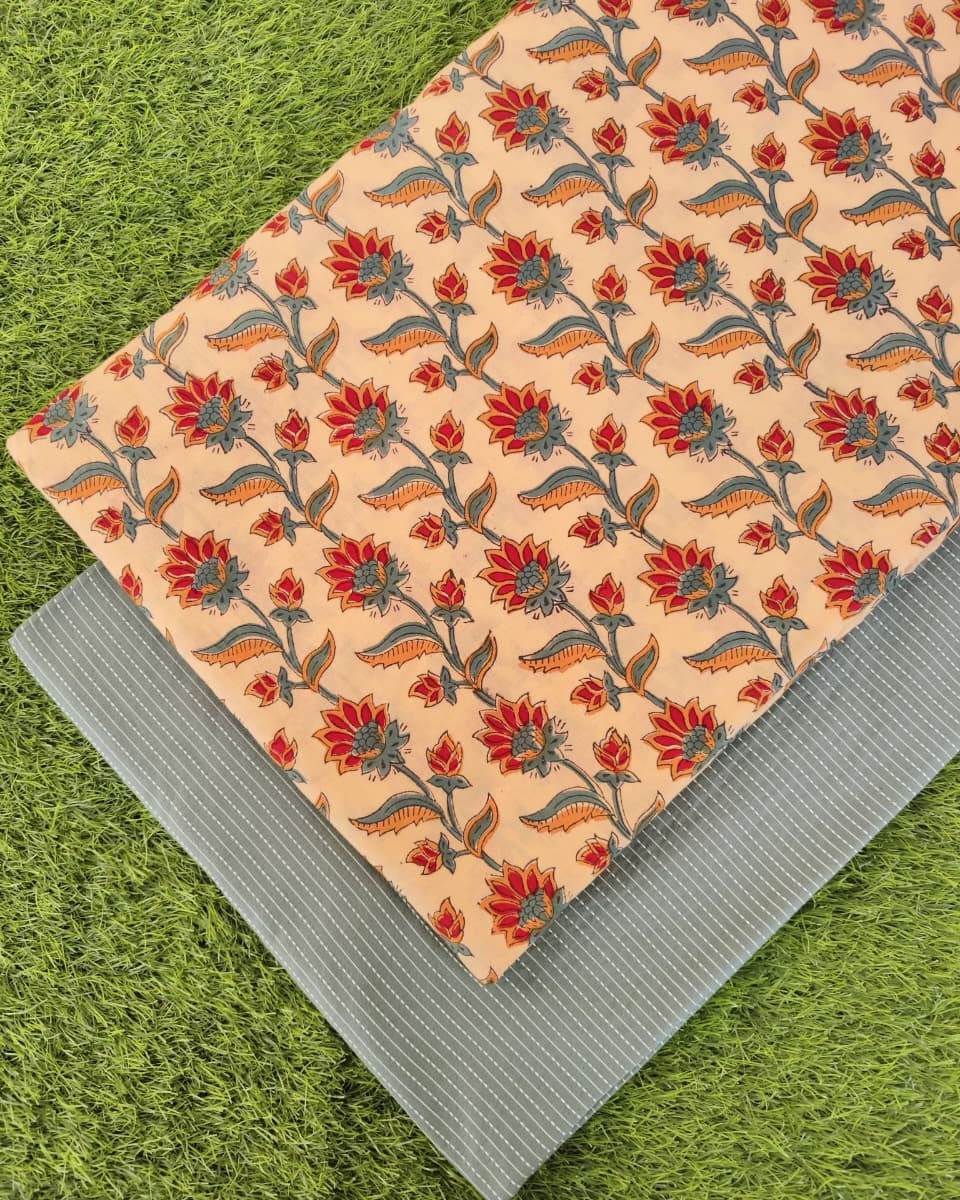 Hand Block Print With Kantha Combo COBKA0013