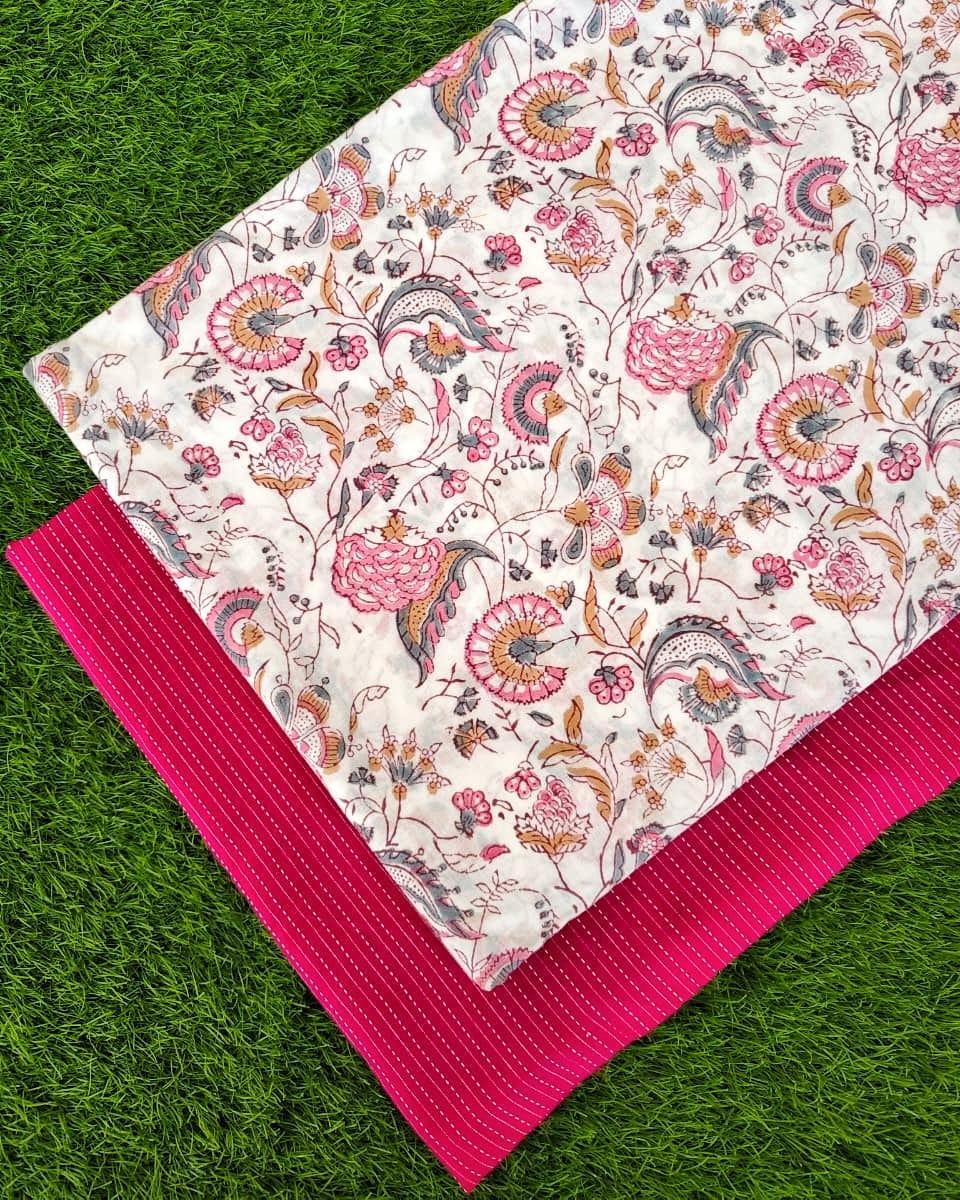 Hand Block Print With Kantha Combo COBKA0014