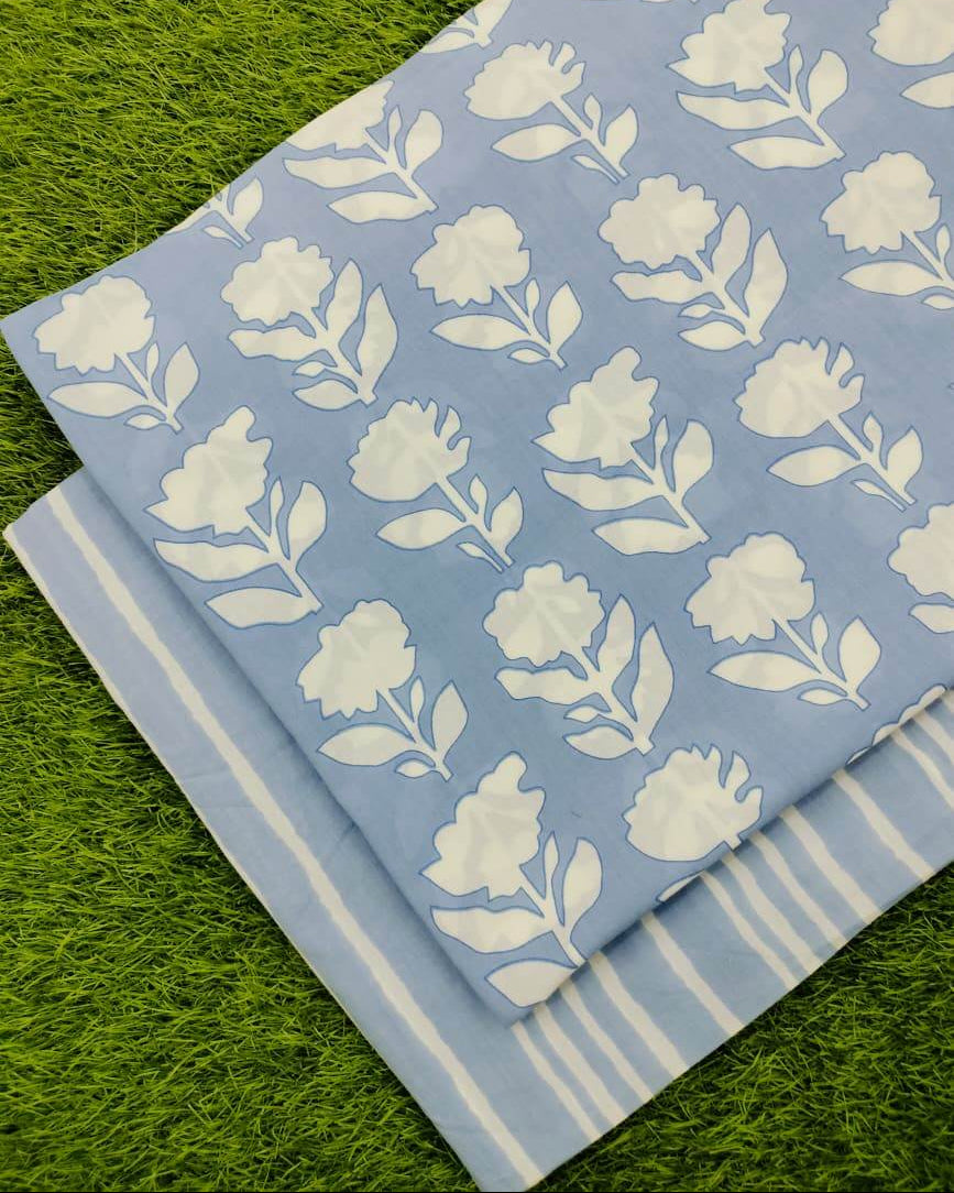 Sanganeri Hand Printed Cotton Fabric Combo COSSA00012