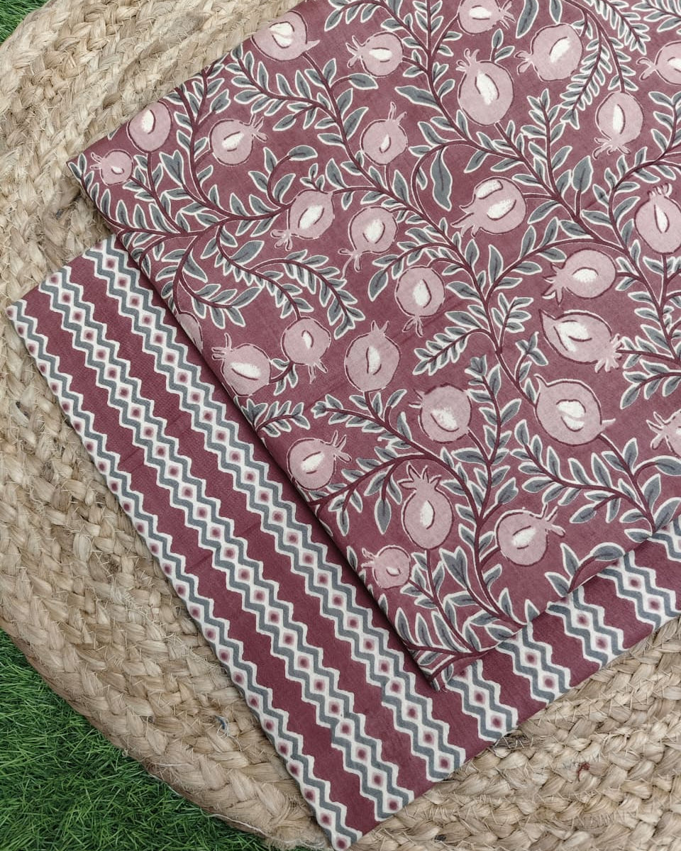 Sanganeri Hand Printed Cotton Fabric Combo COSSA00023