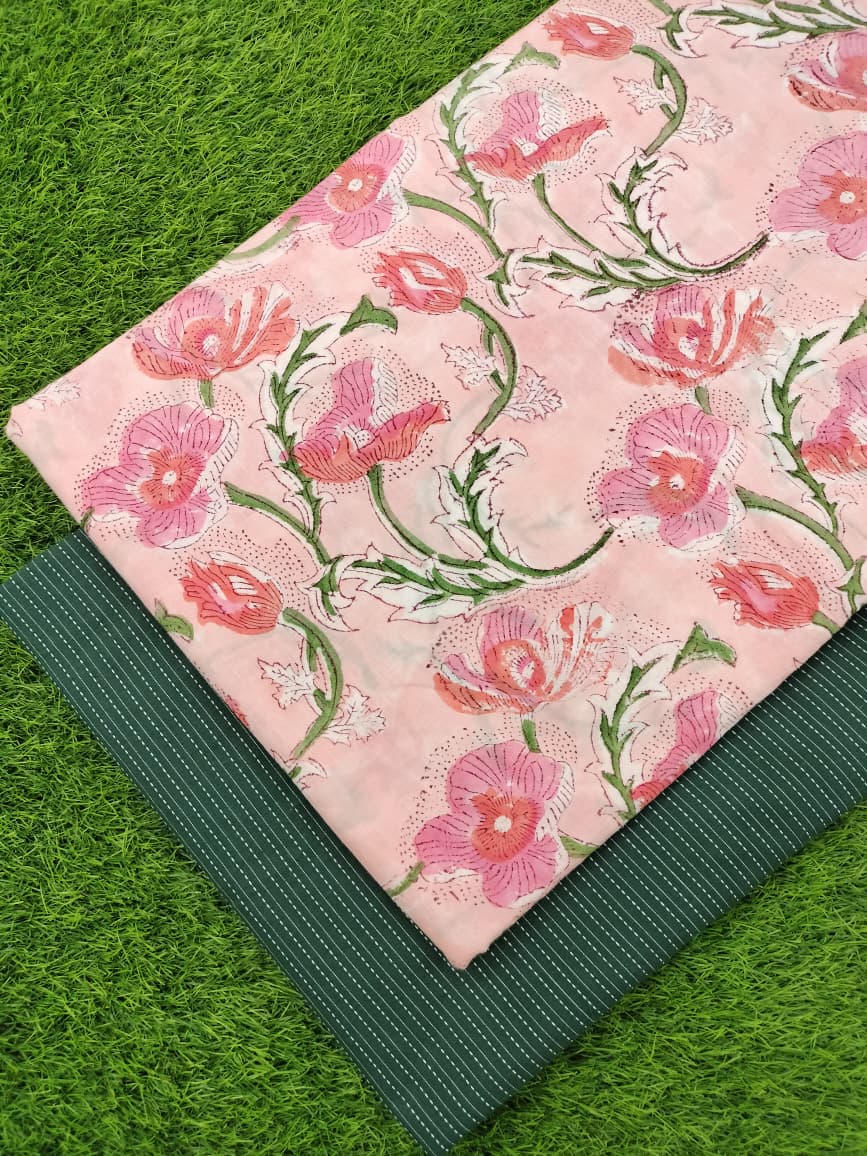 Hand Block Print With Kantha Combo COBKA0045