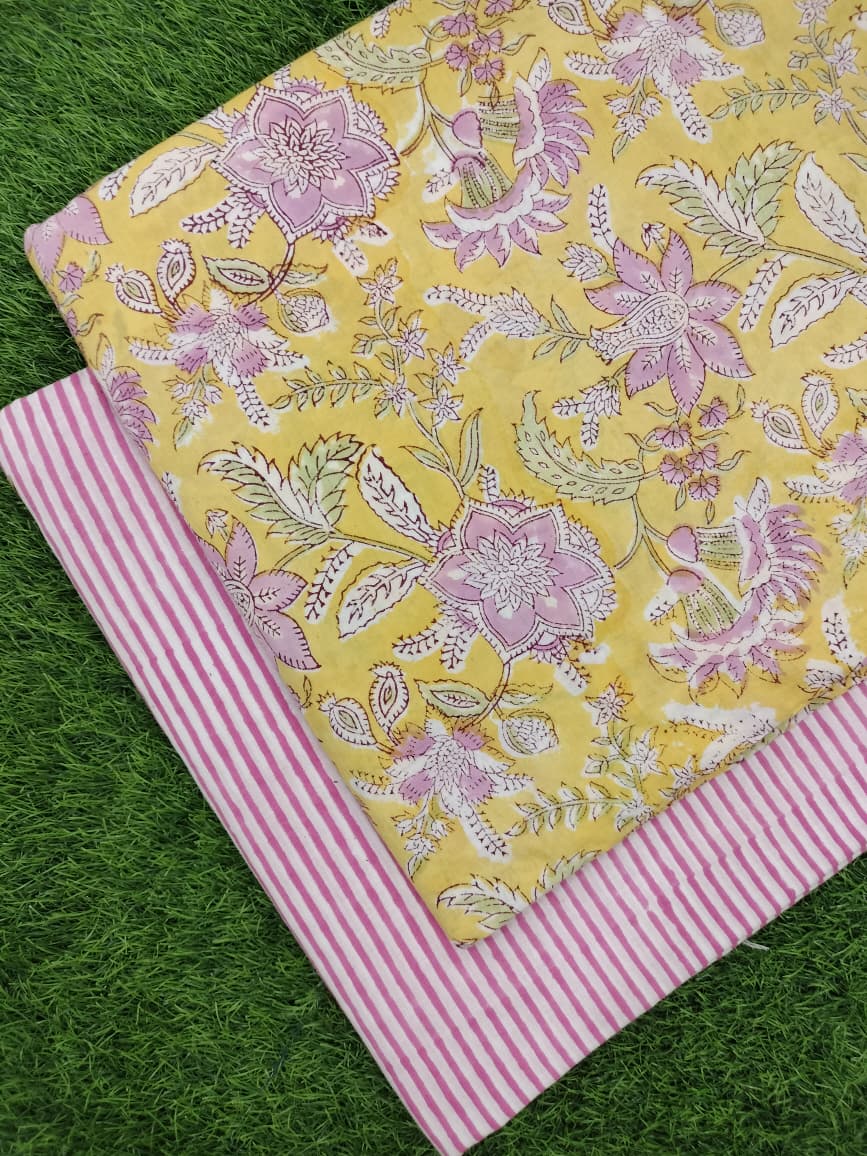 Hand Block Printed Cotton Fabric Combo COBBA0083
