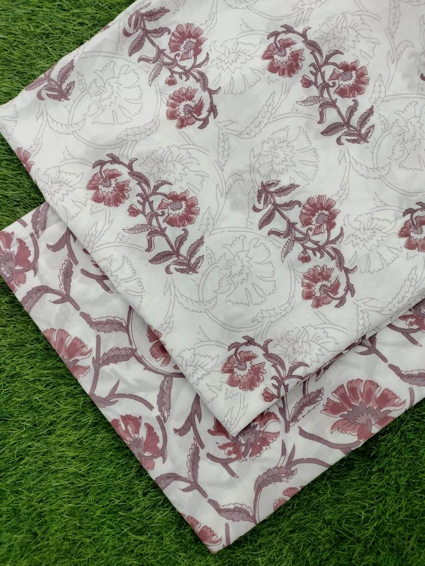 Sanganeri Hand Printed Cotton Fabric Combo FCCSA00142