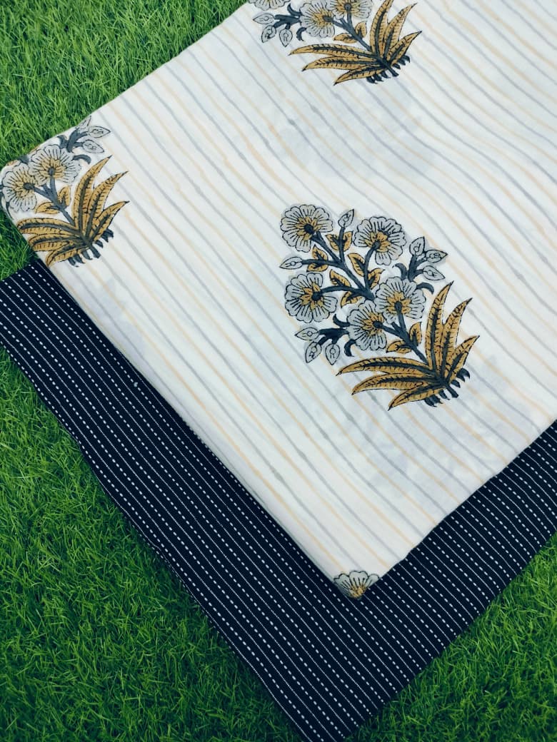 Hand Block Print With Kantha Combo COBKA0023