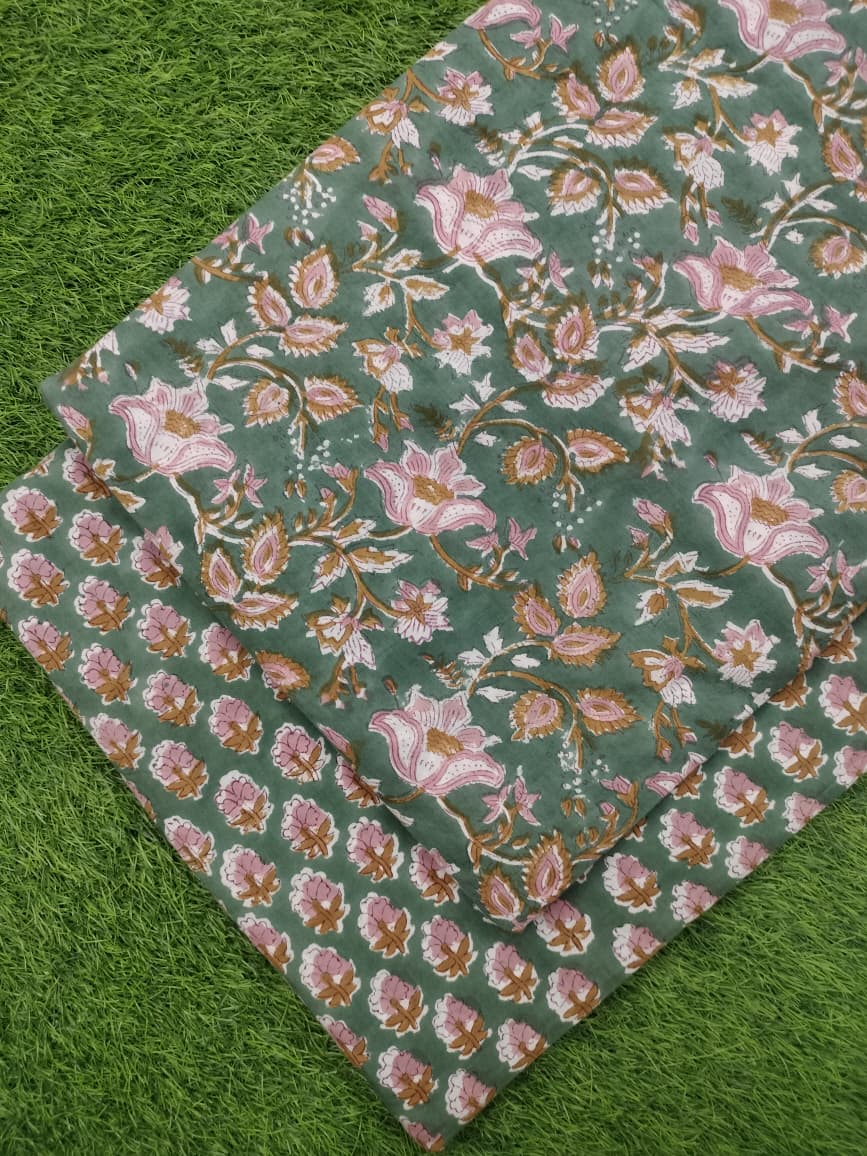 Hand Block Printed Cotton Fabric Combo COBBA0005